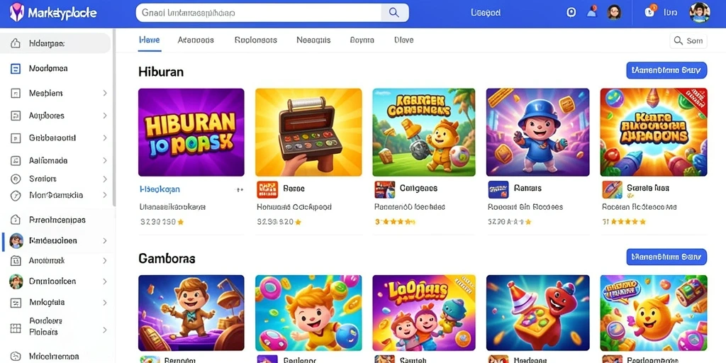 Tampilan awal yang menarik dengan berbagai karakter.